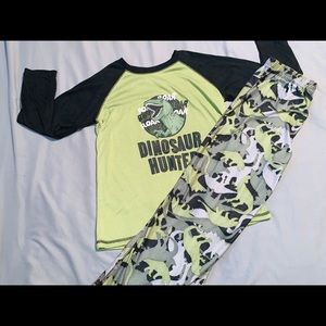 Green Dinosaur pj set
